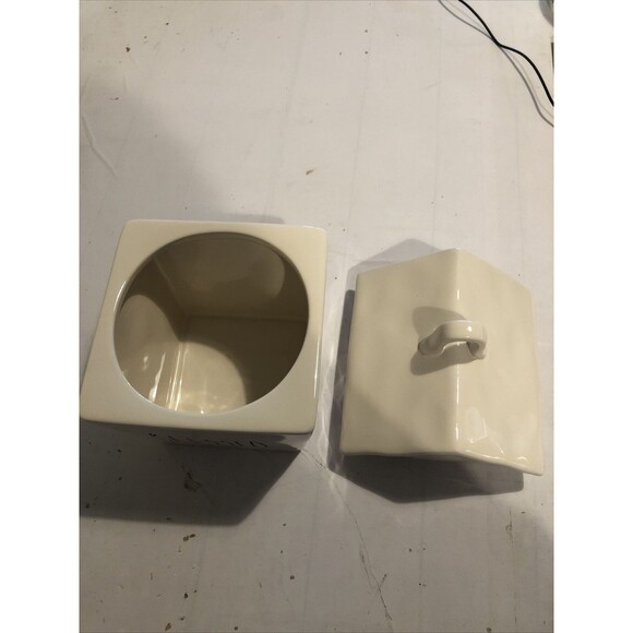 Rae Dunn Large Ceramic Cookie Jar Cottage House blessed White new B565 Farm Life - Picture 3 of 6